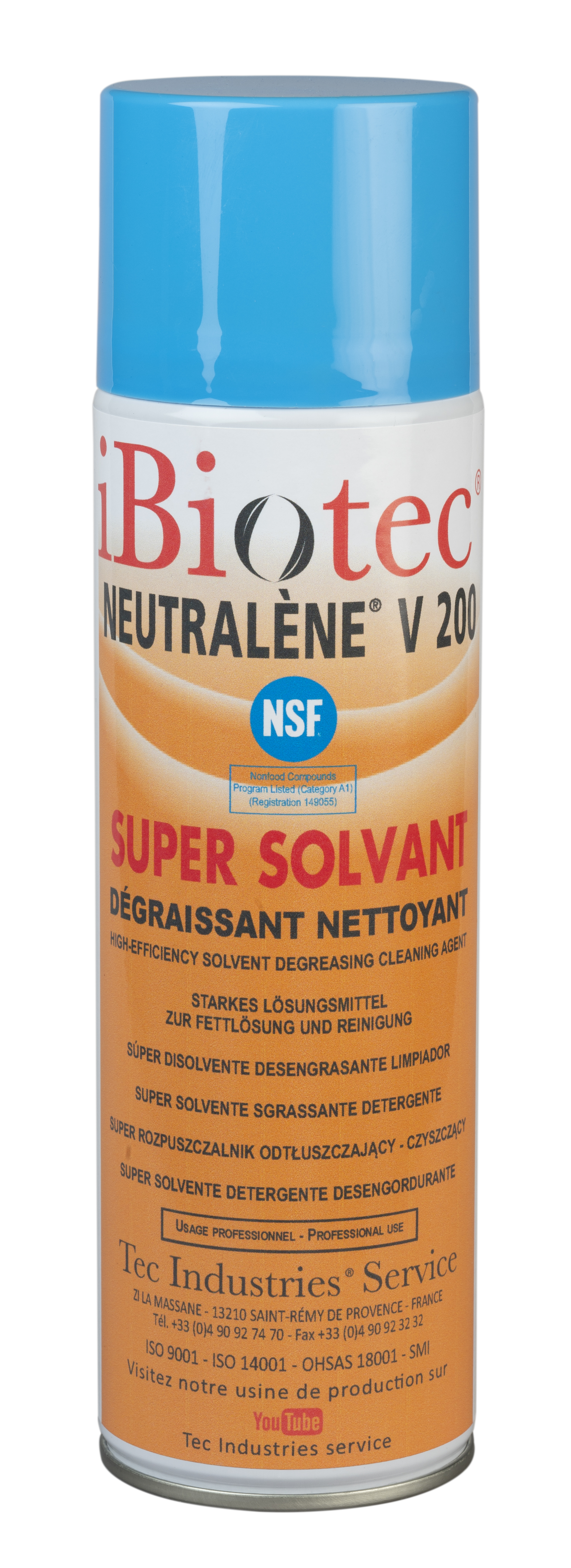 IBIOTEC gamme agroalimentaire agr&eacute;&eacute;e NSF, fabricant de d&eacute;grippants, lubrifiants, d&eacute;moulants, solvants, d&eacute;tergents r&eacute;pondant &agrave; l'ISO 22000 ainsi qu'aux m&eacute;thodes de maitrise HACCP et BRC version 8. nettoyant inox. degrippant alimentaire. detergent alimentaire. nettoyant alimentaire. lubrifiant alimentaire. graisse alimentaire. huile lubrification alimentaire. solvant alimentaire. produits detectables. produits alimentaires biodegradables. silicones alimentaires. dissolvant sucre. s&eacute;curit&eacute; alimentaire. S&eacute;curit&eacute; agro-alimentaire. Produits maintenance d&eacute;tectables